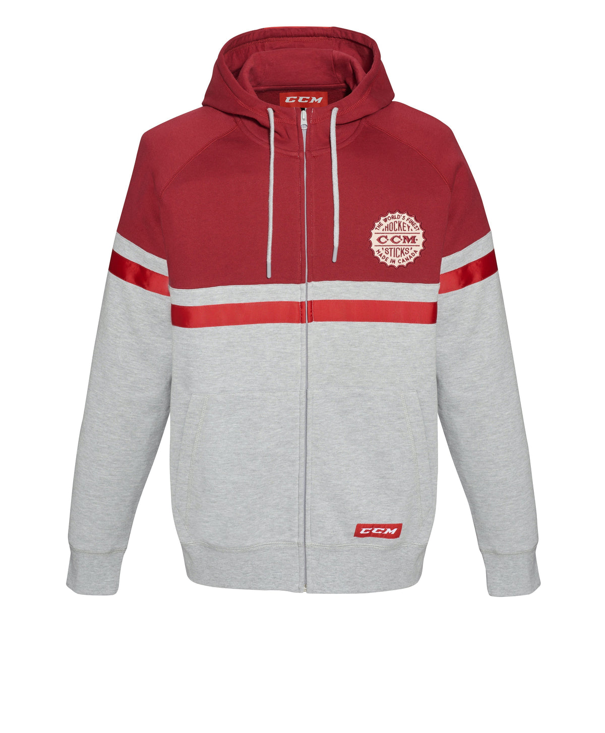  CCM Heritage Logo Full Zip Fleece Hood Adult